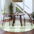 thumbnail image 4 of Sage Green Buffalo Check 8ft Round Rug, Farmhouse Plaid Modern Geometric Non-Skid Rubber Backing Large Area Rugs - Living Room Bedroom Home Office, Indoor Floor Mat Carpets Washable Rug, 4 of 9