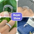thumbnail image 4 of Flydeer Wedding Band Engagement Ring for Women Five Stone with Side Stones Round Cut 925 Sterling Silver 5A Cubic Zirconia Anniversary Ring for Her Size 6, 4 of 6