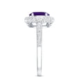thumbnail image 4 of Rosec Jewels Oval Shape Amethyst Ring with Moissanite Halo for Women - 1 Carat - AAA Grade, 10K White Gold, US 8.50, 4 of 9