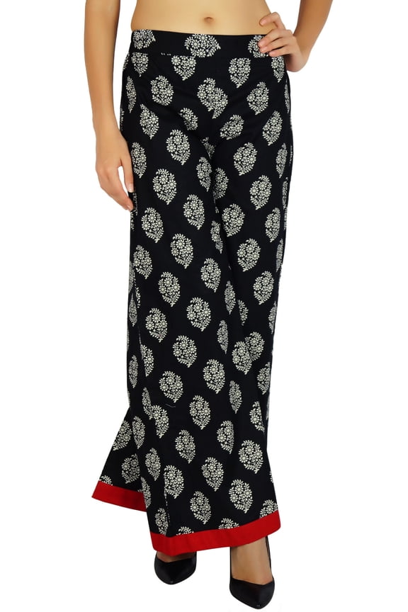 Cotton Palazzo Floral Womens Wear Elastic Waist Wide Leg Custom Pants