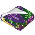 thumbnail image 4 of Bingfone Mardi Gras4 Print Flannel Fleece Blanket Throw Blanket For Bed,Sofa,Couch,Travel,Camping(60"X50"), 4 of 9