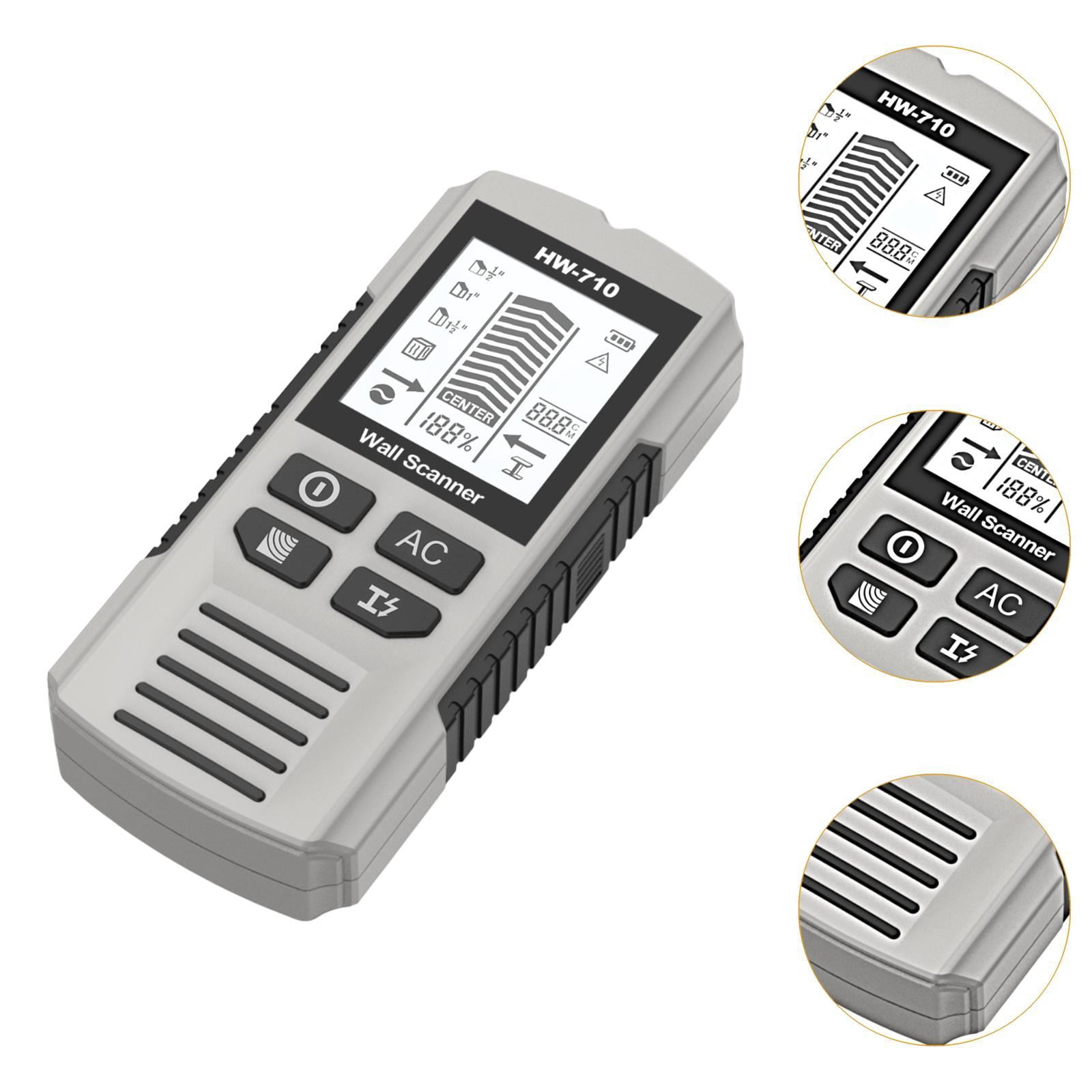 MAGIDEAL 5 in 1 Wall Scanner Auto Calibration 15x6.7x3cm with Audio Alarm Silvery