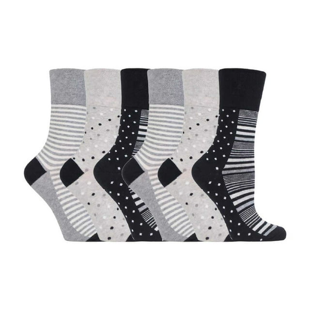 Gentle Grip - 6 Paires Chaussettes Mi-Mollet pour Femmes Non Élastiques Gentle Grip