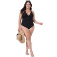 thumbnail image 3 of DARING DIVA Women's Plus Size Tankini Swimsuit Halter Swimdress 1X Black, 3 of 6