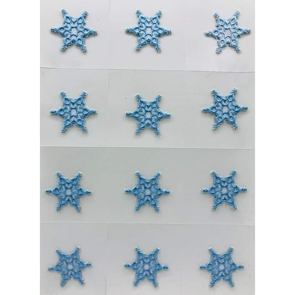 Trimplace Snow Flake Press-ON Applique- 1-3/8 inch x 1-3/8 inch - 12 Pieces
