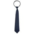 thumbnail image 1 of Corbata de hombre preatado con cremallera INSPIRE CHIC para el Día del Padre, color sólido, formal y casual, ajustable, corbata ancha de color azul oscuro, larga de 48 cm/18.9', 1 of 5