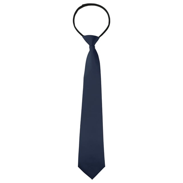 Corbata de hombre preatado con cremallera INSPIRE CHIC para el Día del Padre, color sólido, formal y casual, ajustable, corbata ancha de color azul oscuro, larga de 48 cm/18.9'