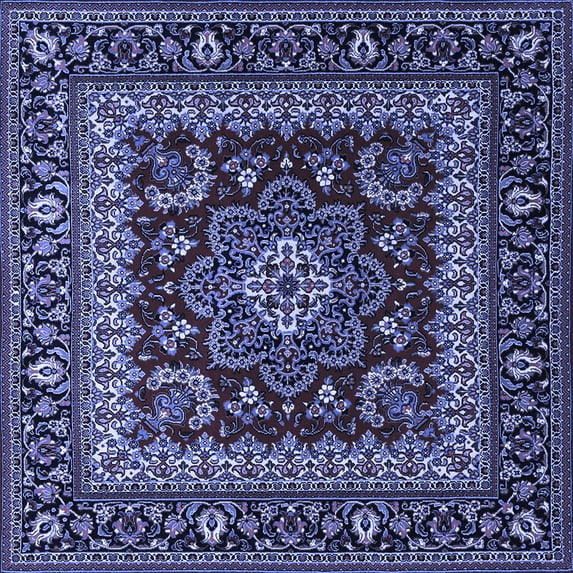 Ahgly Company Machine Washable Indoor Square Persian Blue Traditional Area Rugs, 6' Square