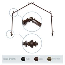 Madalena 13/16" 4-Sided Bay Window Curtain Rod - Cocoa