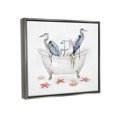 thumbnail image 4 of Stupell Industries Egrets in Nautical Bathtub Animals & Insects Painting Gray Floater Framed Art Print Wall Art, 21 x 17, 4 of 10