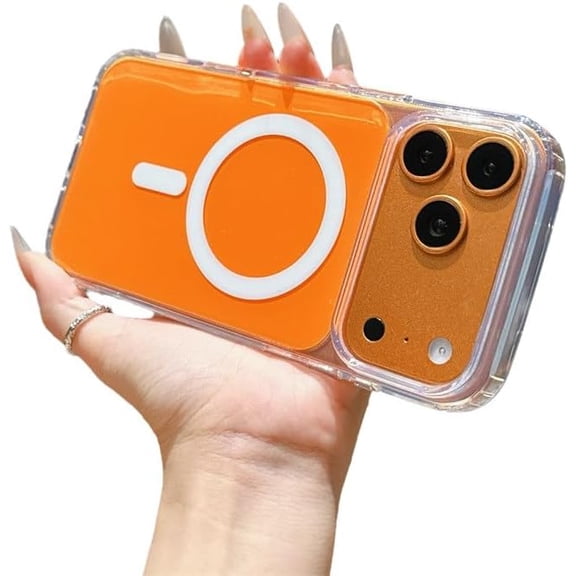 Solid Color Back Shockproof Phone Case for iPhone (Orange,iPhone 16)