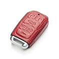 thumbnail image 3 of Vitodeco Genuine Leather Keyless Entry Remote Control Smart Key Case Cover with Key Chain Compatible for RAM 1500 2019-2025 (6-Button, Red), 3 of 5