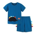 thumbnail image 1 of Boys Summer Embroidered Stickers Short Sleeve Top Shorts Set, 1 of 1
