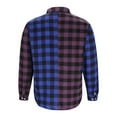 thumbnail image 4 of BiZtdJrK Men's Flannel Plaid Shirts Fall Winter Long Sleeve Button Down Shirt Casual Lapel Fashion Jackets with Pocket Purple XXL, 4 of 7