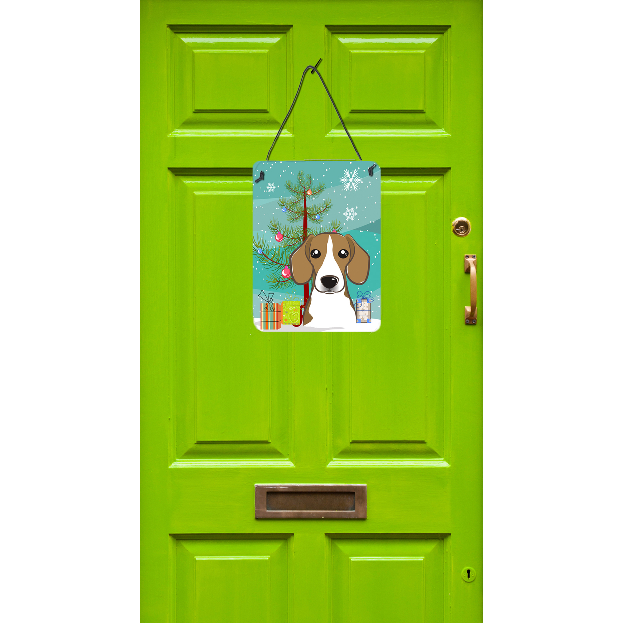 Caroline's Treasures BB1611DS1216 Christmas Tree and Beagle Wall or Door Hanging Prints, 12x16, multicolor