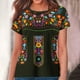 thumbnail image 2 of Estilo Étnico de Verano Superior de las Mujeres Impreso Cuello Redondo Manga Corta Superior, Tops Cortos para las Mujeres, 2 of 9