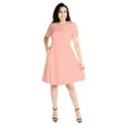 thumbnail image 3 of POSESHE Women's Plus Size Summer Dress, Short Sleeve Round-Neck Short Party Dress with Pockets, 3 of 5