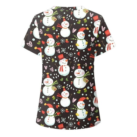 

TAIAOJING Scrubs for Women Short Sleeve V-neck Tops Working Uniform Blouse