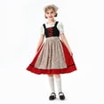 thumbnail image 2 of Mepaouo Kids Girls Oktoberfest Outfits Bavarian Dirndl Dresses 4Pcs Set with Blouse Skirt Headscarf Apron, 2 of 9