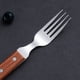 thumbnail image 4 of Juego de cubiertos de Metal de 3 uds, juego de cubiertos para cena de acero inoxidable con mango de madera, reutilizable, 4 of 9