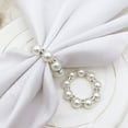 thumbnail image 7 of 30PC Pearl Napkin Rings, Silver Napkin Ring Holder, Wedding Beaded Napkin Rings, 7 of 7