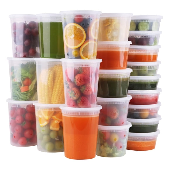 Deli Containers WGCC, 48 juegos con tapas, 8 oz, 16 oz, 32 oz, sin BPA