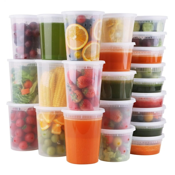 Deli Containers WGCC, 48 juegos con tapas, 8 oz, 16 oz, 32 oz, sin BPA