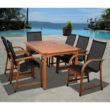 Bahamas 7-Piece Eucalyptus Rectangular Patio Dining Set