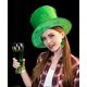 thumbnail image 5 of Pendientes de piel sintética para el Día de San Patricio para mujer y niña, con diseño de trébol, ligeros, de cuero en capas, con sombrero verde y hojas de pétalos., 5 of 5