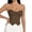 Coffee, variant on LEAVINGSUO Corset Tops for Women Vintage Court Style Plaid Strapless Shaping Top Boned Slim Waist Pointed Hem Bustier Club Daily Outfit Blue S