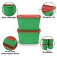 thumbnail image 6 of SimplyKleen 4 pack 18 Gallon Christmas Storage Bins with Lids, Stackable Totes, Plastic Storage Containers, Garage Organization, 18-Gallon (72-Quart) - Green/Red, 6 of 7