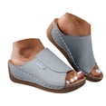 thumbnail image 1 of DXOUPM Sandals for Women Wedge Comfortable Breathable Open Toe Casual Beach Summer Sandals, 1 of 4