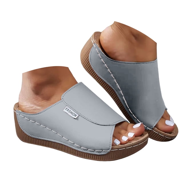 DXOUPM Sandals for Women Wedge Comfortable Breathable Open Toe Casual Beach Summer Sandals
