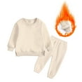 thumbnail image 2 of KYAIGUO 12M-7T Girls Boys Winter Sweatsuit Outfits Toddler Crewneck Pullover Sweatshirt Top+jogger Pants 2PCS Kids Long Sleeve Fleece Casual Clothing Set, 2 of 8
