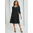 thumbnail image 4 of Jessica London Women's Plus Size Stretch Knit Three-Quarter Sleeve T-Shirt Dress, 4 of 6