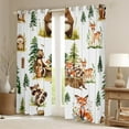 thumbnail image 2 of Manfei Safari Fox Bear Curtains Pack of 2 (42x84),Woodland Aniaml Black Out Curtains,Watercolor Flower Floral Curtains for Living Room,Ultra Soft Room Decorative, 2 of 6