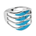 thumbnail image 3 of Amazing Waves Myriad of Blue Turquoise Stone Sterling Silver Ring-7, 3 of 4