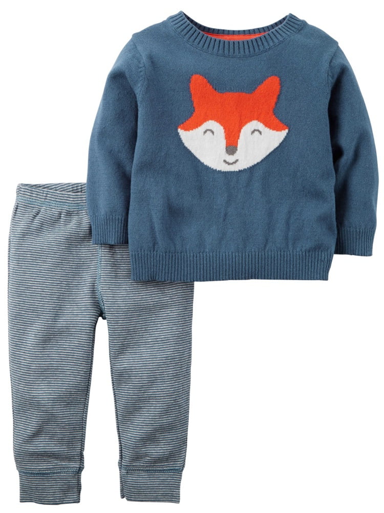 Carter's Carters Baby Boys 2Piece Fox Sweater Set Blue