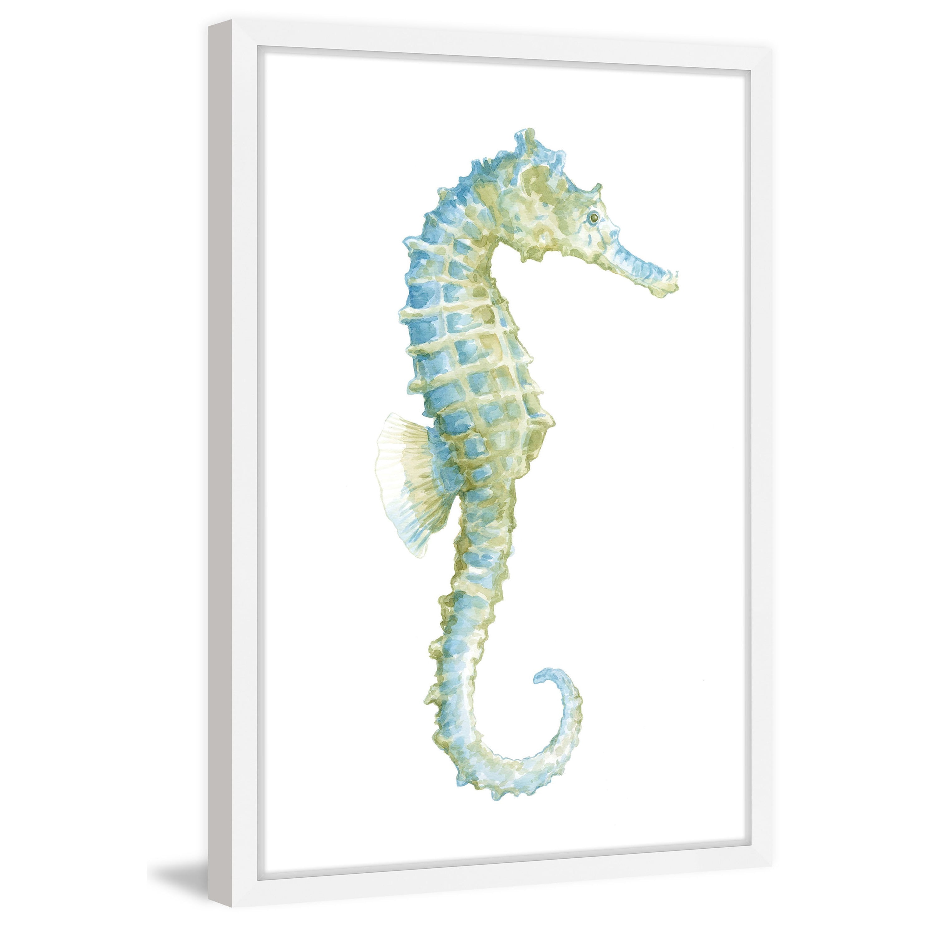 "Watercolor Seahorse I" Framed Painting Print