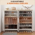 thumbnail image 5 of Innovaze Modern Multi-Purpose Storage Cabinet with Doors, Metal Accent Cabinet, Entryway Shoe Cabinet, Hallway Organizer, Bookcase & Display Cabinet, White, 5 of 6