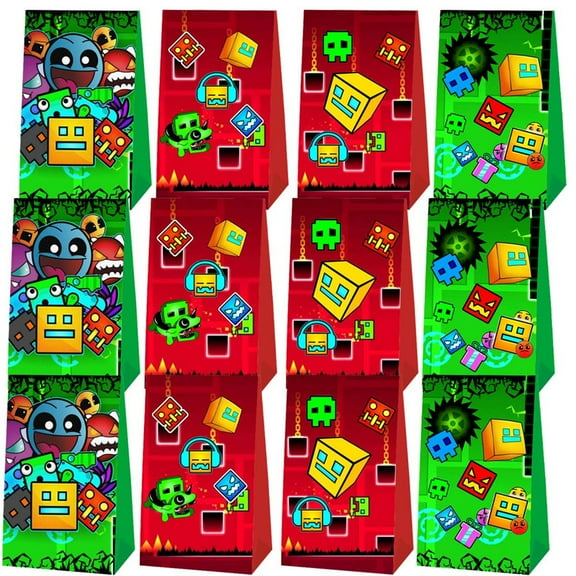 Geometry Dash Goodie Bags Party Favor Candy Decorations Treat Supplies Birthday