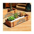 thumbnail image 4 of Maceta de madera para flores, maceta rectangular para macizos de flores, juego de 2 maceteros rectangulares para plantas suculentas de interior/exterior 22,5 x 8,4 x 4,1 cm, 4 of 5