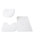 thumbnail image 3 of 3 Piece Bathroom Set Includes Bath Mat Toilet Lid Cover And Rug Mat, 19"X 30" Bathmat 2 Piece 19"X 19" Mats (Rug And Toilet Lid Cover), Soft Plush Material Easy To Set Up Machine, 3 of 6