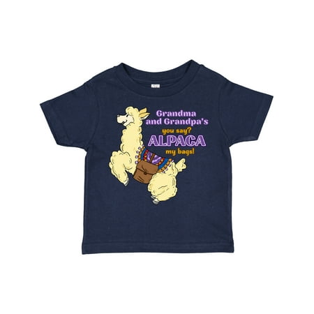 

Inktastic Cute Jumping Alpaca-Grandma and Grandpa s You Say ALPACA My Bags! Gift Toddler Boy or Toddler Girl T-Shirt