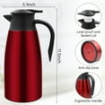 thumbnail image 2 of Tidymend 68oz Thermal Coffee Carafe, Stainless Steel Vacuum Insulated Coffee Thermos for Hot and Cold Beverage (Red）, 2 of 8