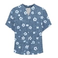 thumbnail image 5 of Craaazy Summer Women's Loose Fit Graphic Print V Neck Short Sleeve Button Front Blouse for Daily Outfits Gifts, 5 of 5