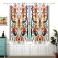 thumbnail image 2 of Butterfly Flowers Floral Curtains Black Out Curtains for Sliding Glass Doors Bedroom Living Room Bathroom 2 Panels Set, 2 of 5