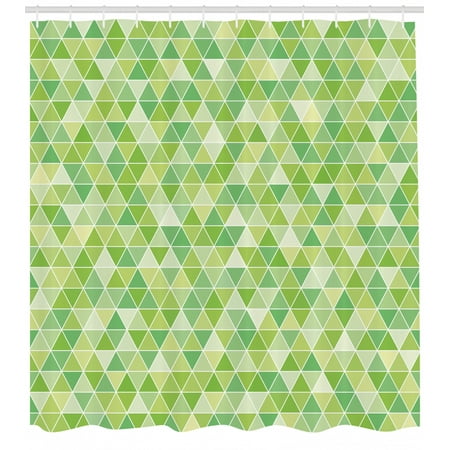 Lime Green Shower Curtain Triangles Geometry Figures Modern