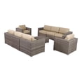 thumbnail image 1 of Living Source International 9-Piece Wicker Sectional Set with Cushions in Beige, 1 of 2