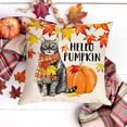 thumbnail image 4 of It''s Fall Y''all Maple Leaf Cat Decorative Throw Pillow Cover 18 x 18 Set of 4, Autumn Hello Pumpkin Porch Patio Outdoor Pillowcase, Harvest Seasonal Orange Sofa Couch Cushion Case Home Decor, 4 of 6